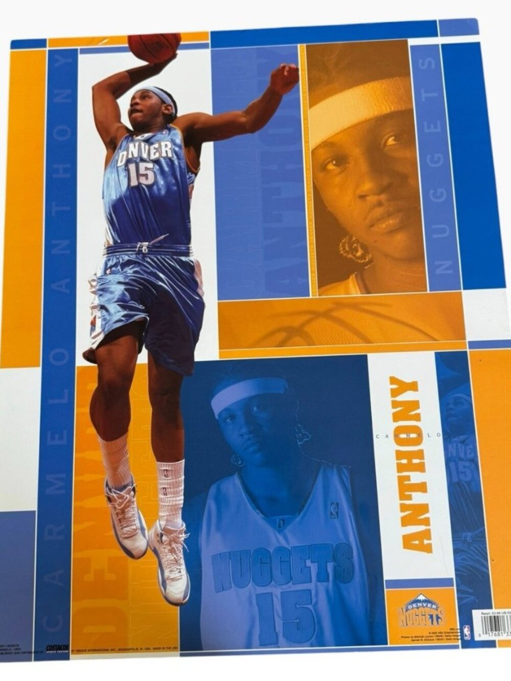 2005 Carmelo Anthony Grid Costacos 22x34 Heavy Stock Poster Nuggets #15 S53627S